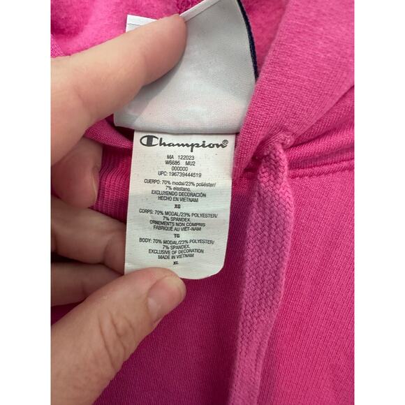 Champion Women sz XL Hot Pink Oversized Sleeveless Sweatshirt Hoodie Gym Comfort - Picture 7 of 10